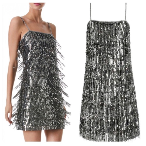 ALICE + OLIVIA Chicago Sequined Fringe Mini Dress - Picture 4 of 17
